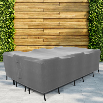 Hyslop Water Resistant Patio Dining Set Cover – Heavy Duty, Durable Outdoor Furniture Cover with Click-Close Straps, Adjustable Elastic Hem, and Air V by Freeport Park