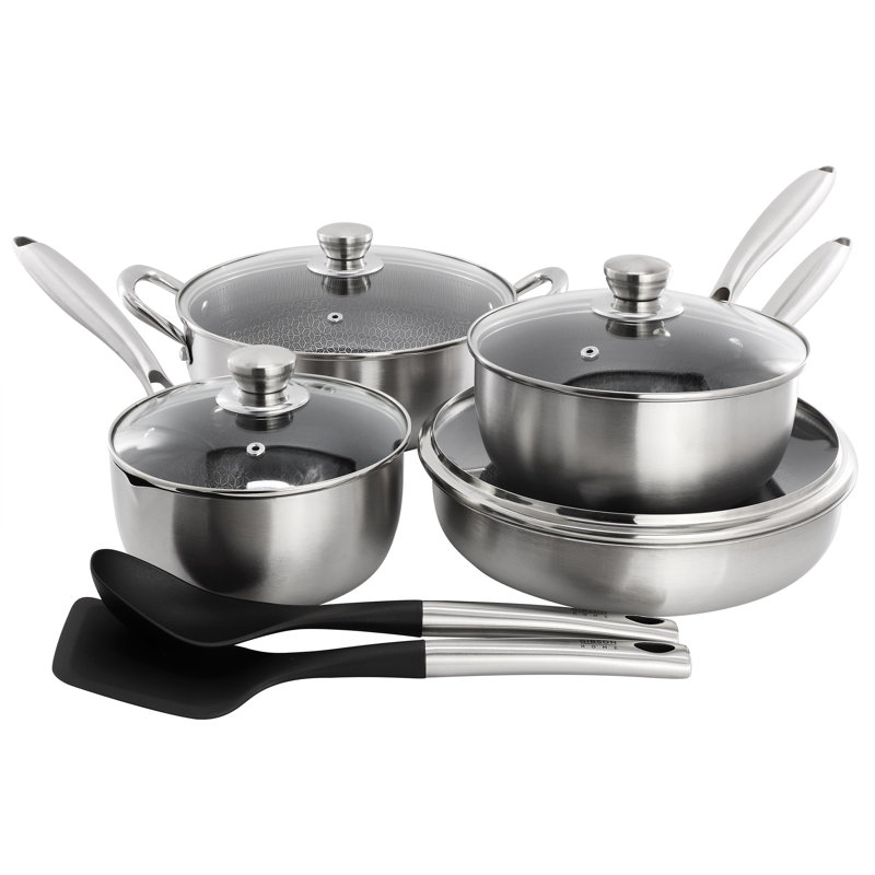 Batterie de cuisine en acier inoxydable 10 pièces Gibson Home Elsenborn