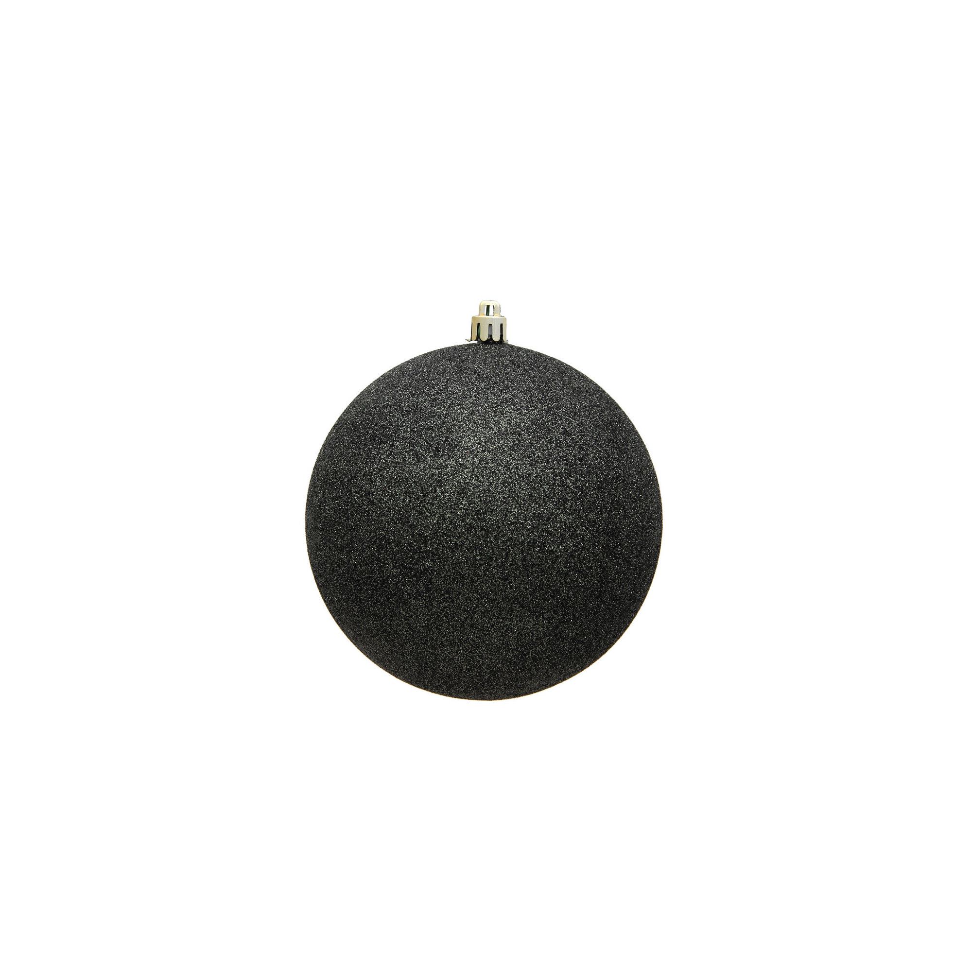 Holiday Décor Ball Ornament, 3" H x 3" W x 3" D, Gunmetal Glitter