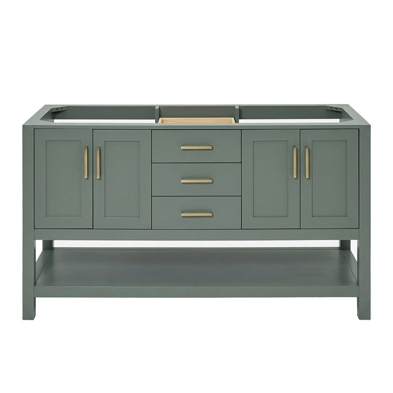 ARIEL Magnolia 60 Double Sink Bathroom Vanity with Top, Vintage Green