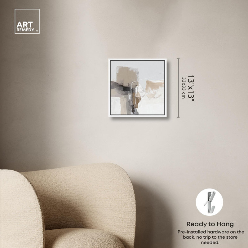 "Linear Impressions I", impression sur toile par Art Remedy, cadre blanc, 12 x 12, H 13 po x l 13 po, Cadre blanc