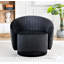 Fauteuil demi-tonneau pivotant en velours moderne avec design plissé et base robuste-132397938