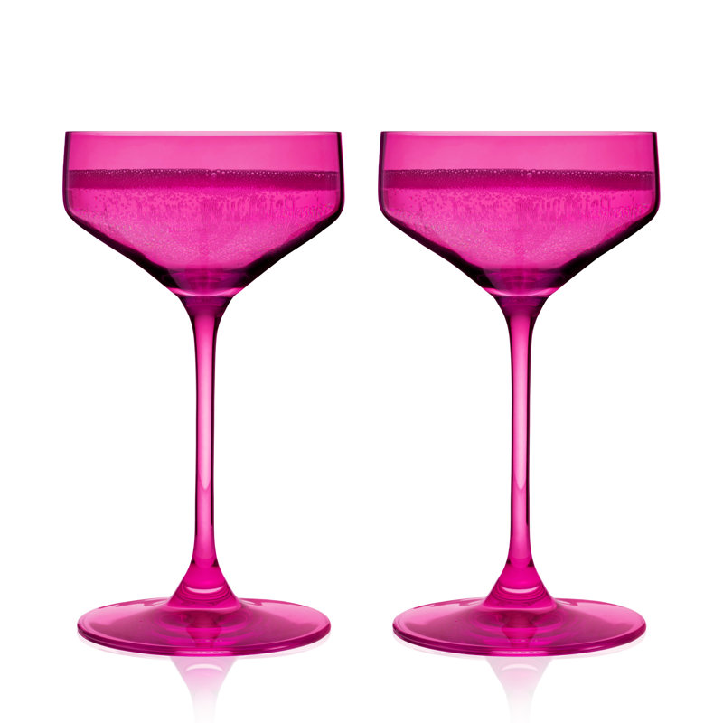 Réserves en cristal Réserve Nouveau ambre de Viski (ensemble de 2), Rose
