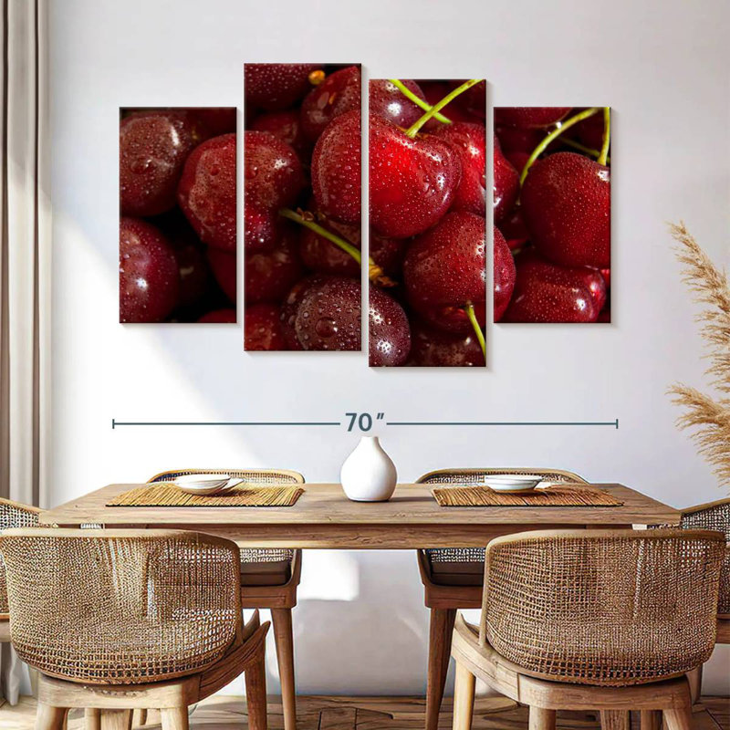 Yarlin Red Cherries, 42" H x 68" W