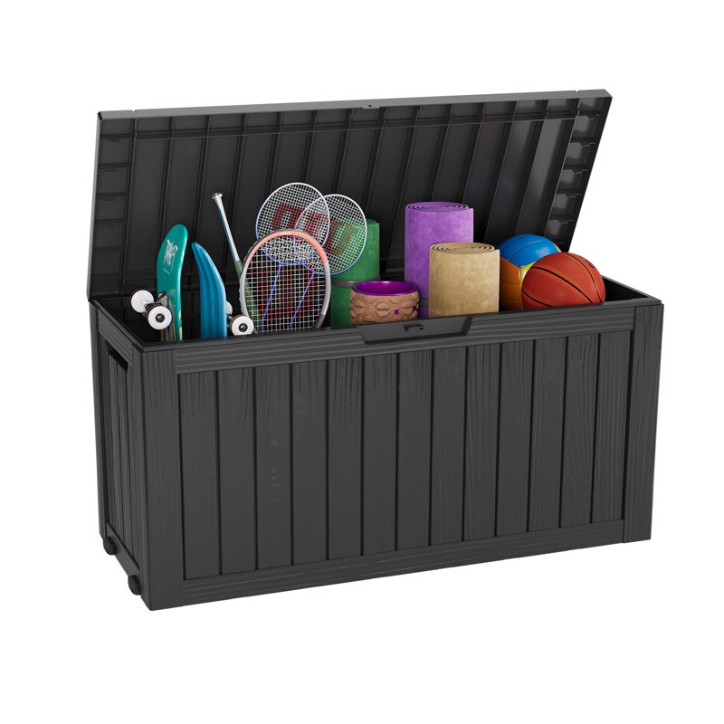 Boîte de rangement verrouillable 72 gallons, Noir, H 22,5 po x l 44,9 po x P 18,1 po