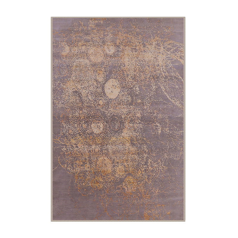 Tapis brun / jaune à motif abstrait Brockport, Rectangle 2 pi x 4 pi