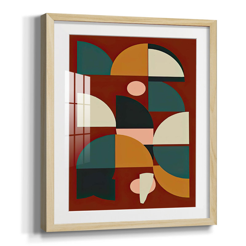 Arches sur rouille II, Blanc, Papier avec cadre naturel