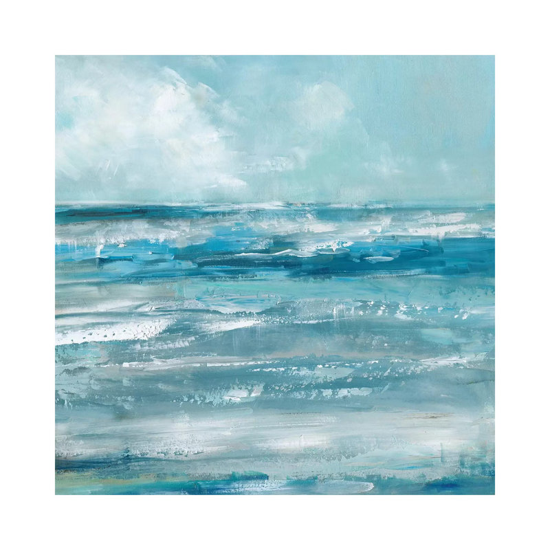 «Windswept Waves» par Sally Swatland - reproduction d'art, H 12 po x l 12 po x P 0,75 po, Toile tendue, Pas de tapis