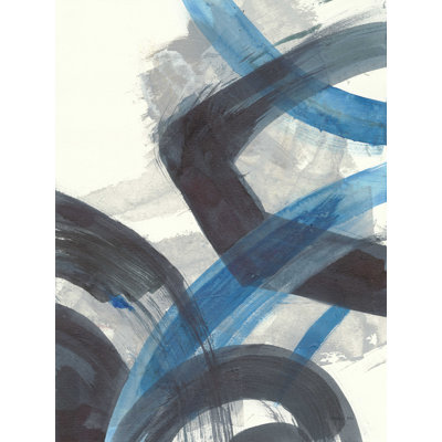 " Blue Brushy Abstract I Crop " by Danhui Nai