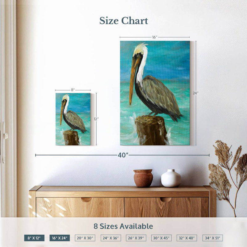Brampt Single Pelican On Post, 12" H x 8" W
