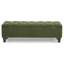 Banc repose-pieds avec rangement, surface bouclée verte, pieds en bois d'hévéa, capacité de 300 lb