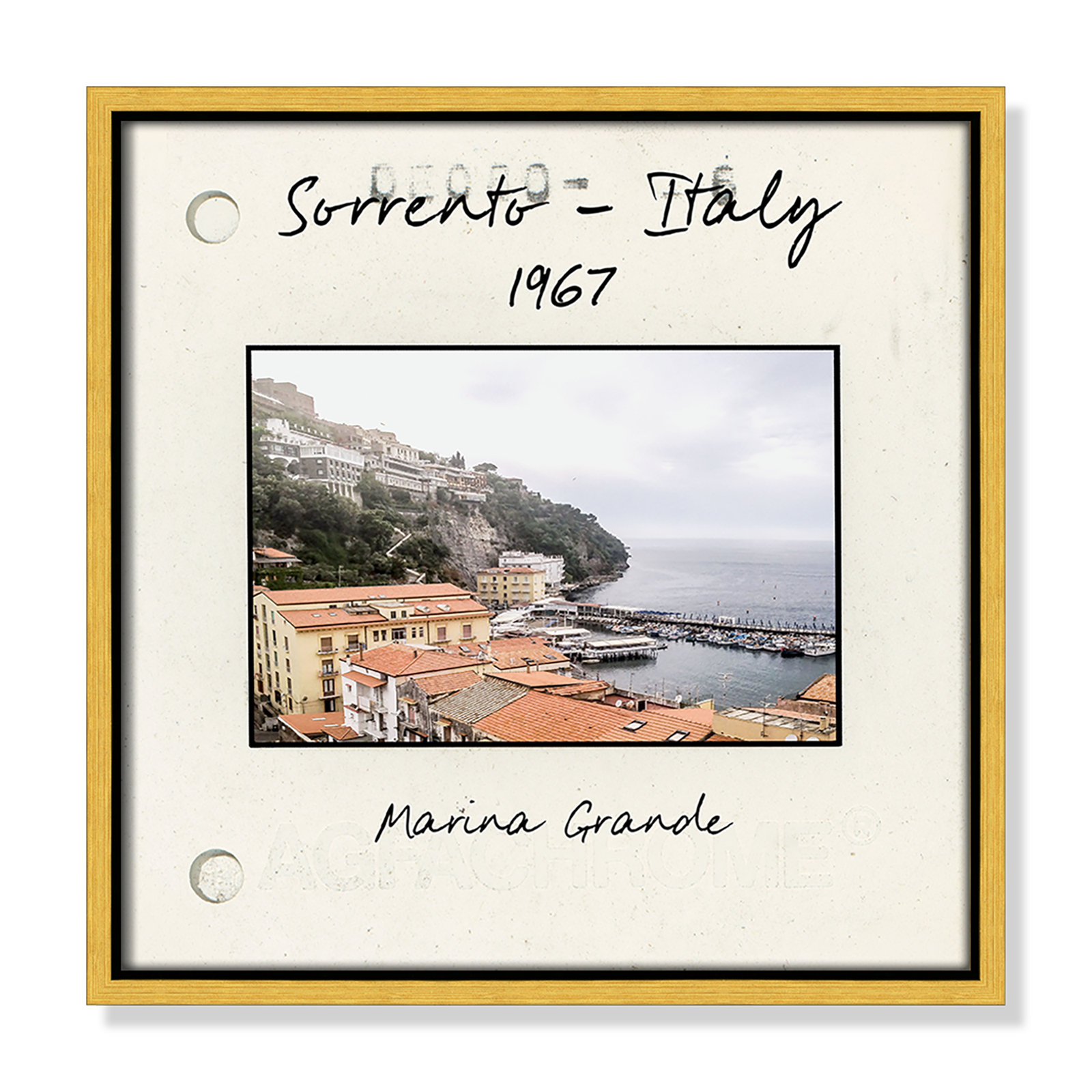 Ritona "Sorrento, Italy" Print, Gold Floater Framed Canvas, 13.5" H x 13.5" W x 2" D