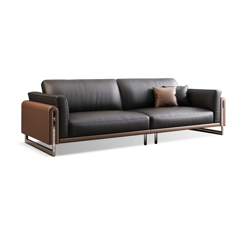 Coussin de canapé modulaire en similicuir noir, 4, H 33,46 po x l 110,24 po x P 34,65 po