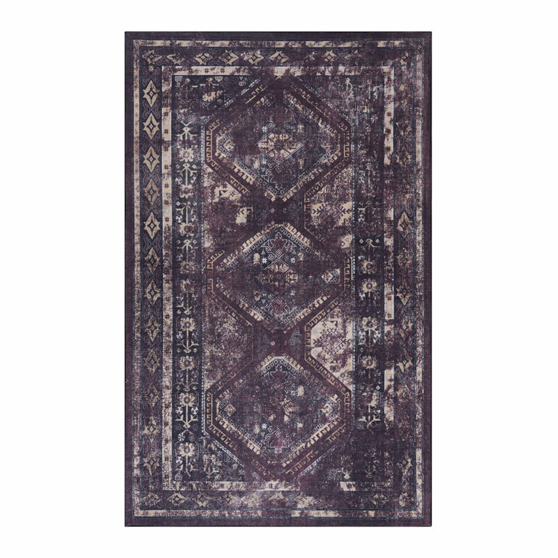 Tapis de style abstrait, tapis lavable pour le bureau et la maison, Rectangulaire 8 pi x 10 pi