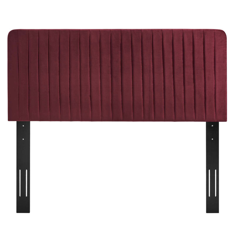 Milenna Channel Tufted Headboard, King/California King, Maroon