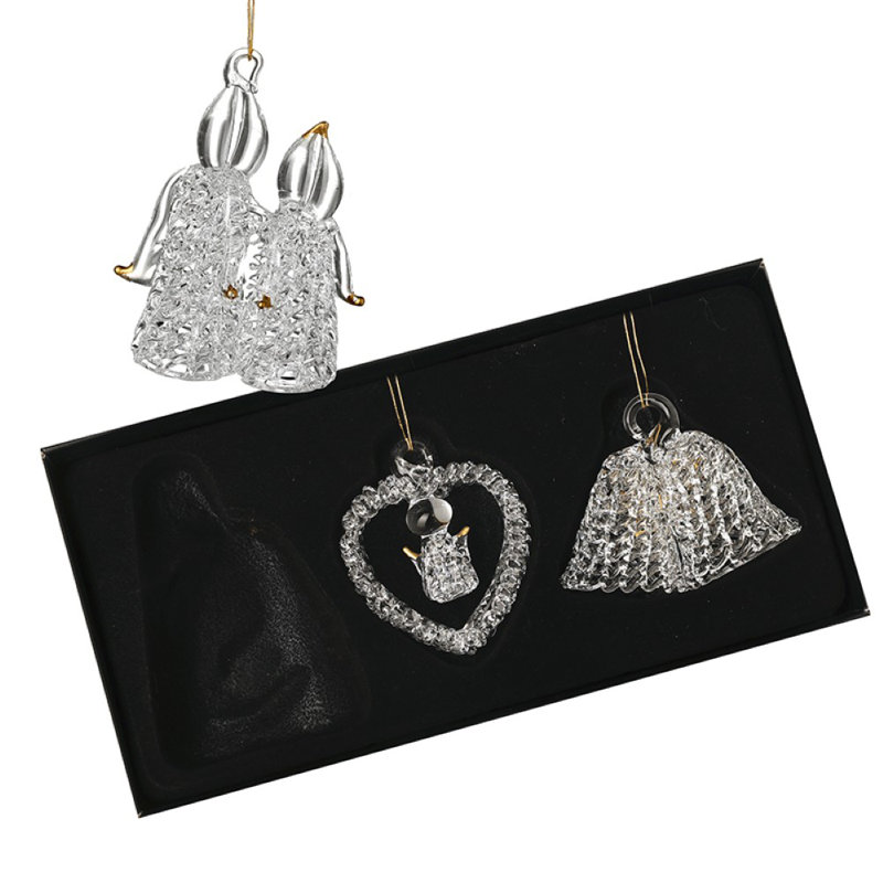 6cm Glass Holiday Shaped Ornament