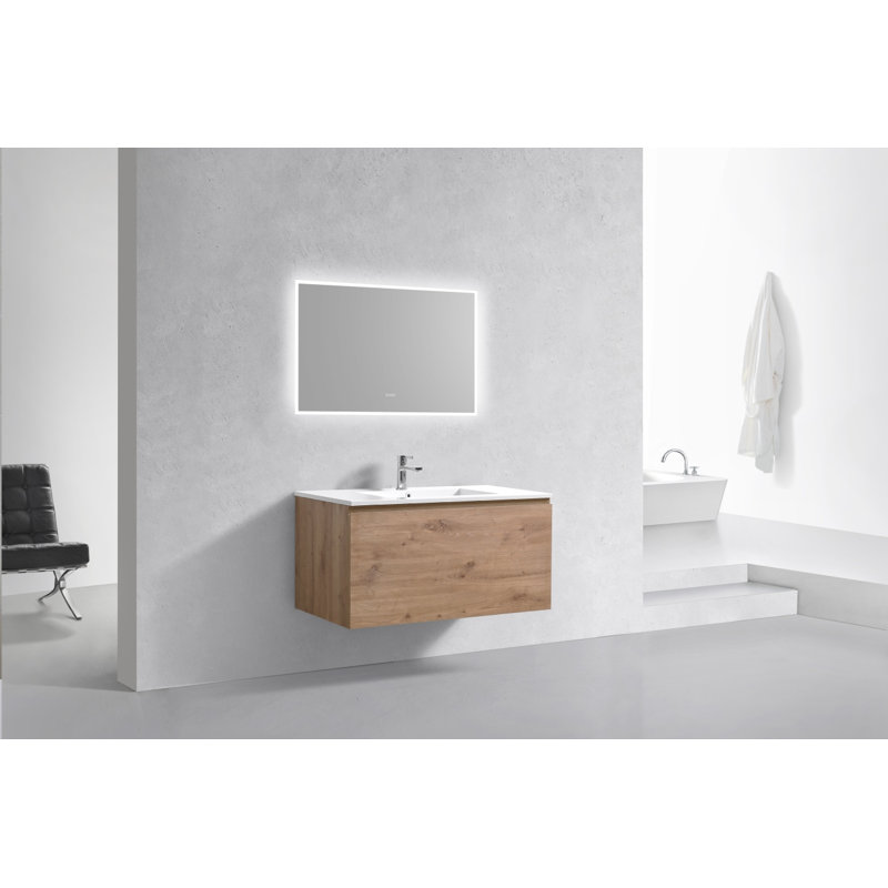 Ensemble de meuble-lavabo mural simple 40 po Dakai