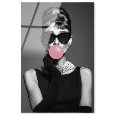 Stitched Bubblegum Icon Acrylic Print Glam Wall Decor by Notoriart, Ready to Hang, 16 x 24