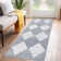 Machine Washable Rugs Distressed Trellis Rug for Living Room Non Slip Stain Resistant Carpet Modern Checkered Farmhouse Floor Cover