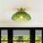   Moncia 1-Light Fluted Antique Brass Glass Semi-Flush Mount Ceiling Lightfor Entryway -36170011