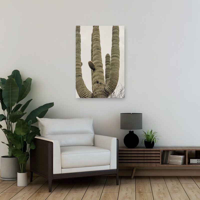 Towering Saguaro Cacti Abstract Contemporary Cactus Plant Succulent Landscape Nature Wall Art Print 1 Piece Wrapped Canvas Wall Art