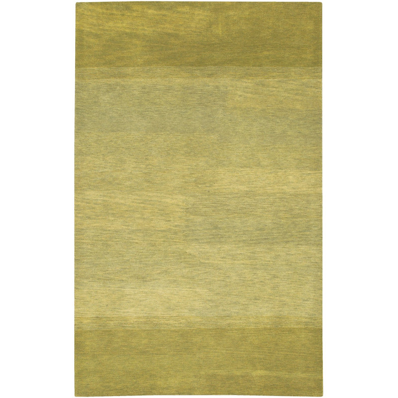 Frias Authentic Hand-Tufted Handmade Green Abstract Wool Area Rug, Rectangle 5' x 7'6"