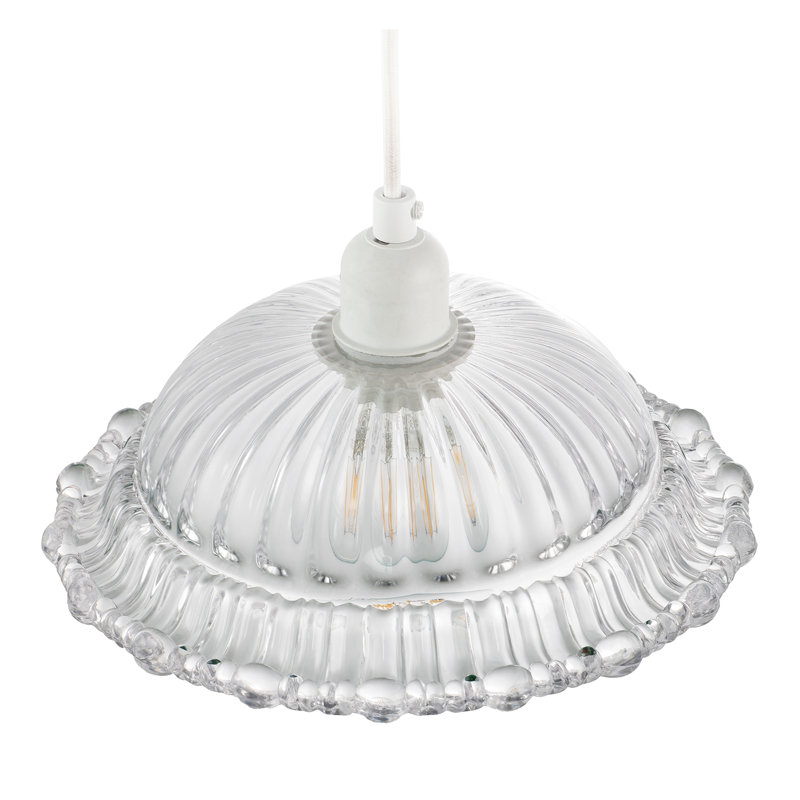 10cm H Glass Bowl Pendant Shade ( No Direct Attachment Method ) in Clear