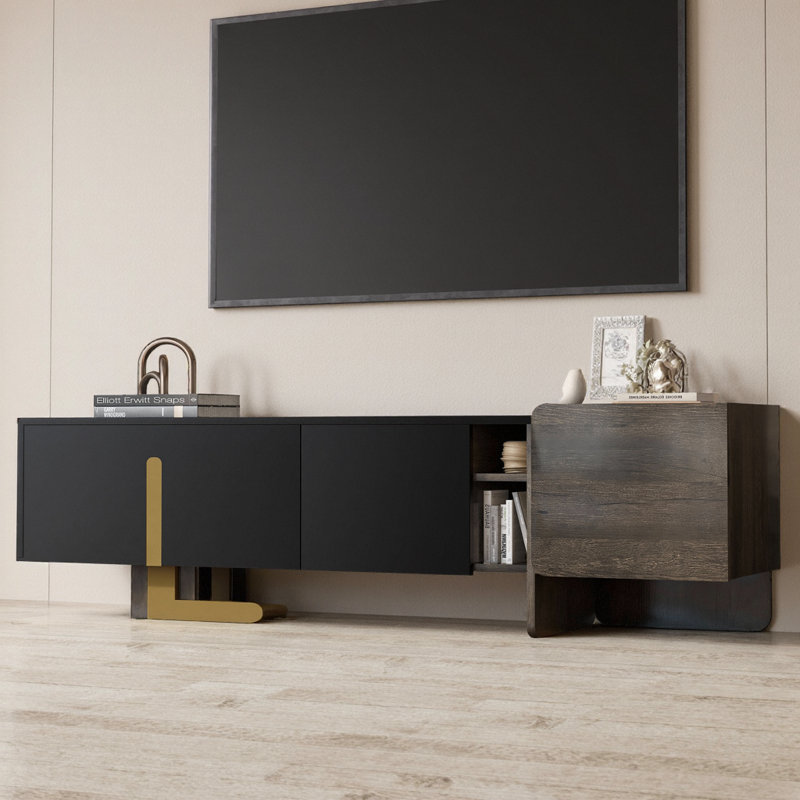 Meuble télé 66,7 po Light Luxury, Noir