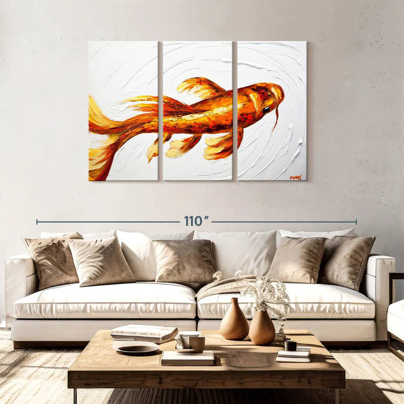Orange Koi Fish, 48" H x 74" W