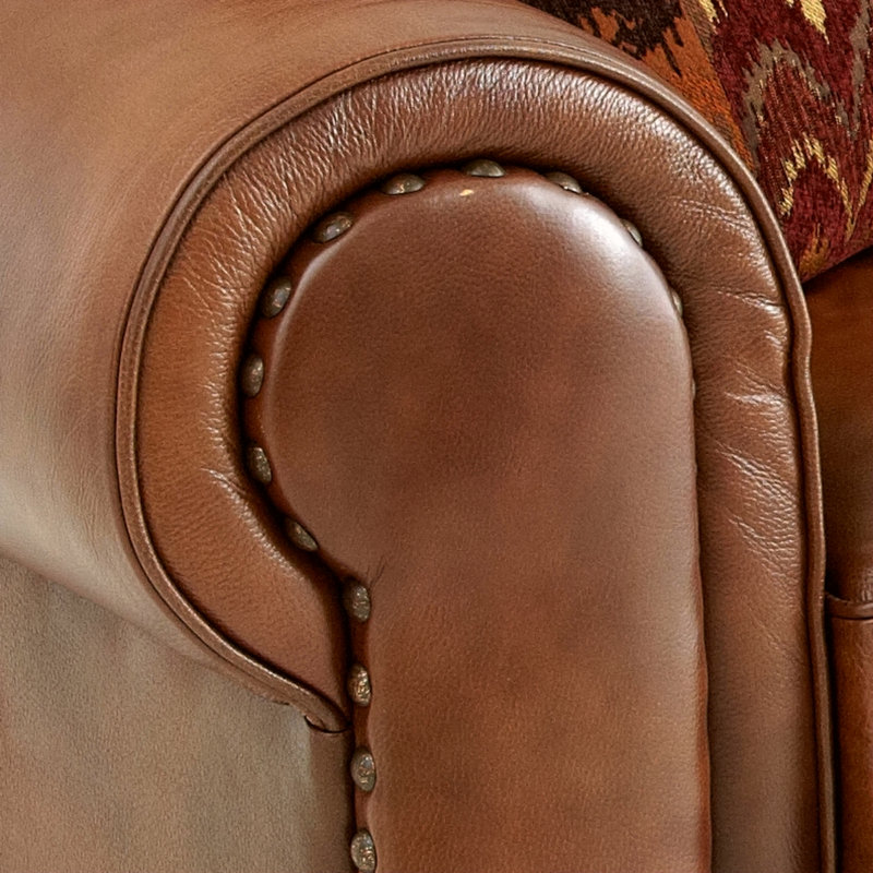 Causeuse de la collection Rustic Leather - construction de qualité supérieure, garniture cloutée - confort et style maximum