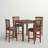 5 Piece Kitchen Counter Set Includes a Square Dining Room Table and 4 Faux Leather Dining Chairs, Mahogany-113138599