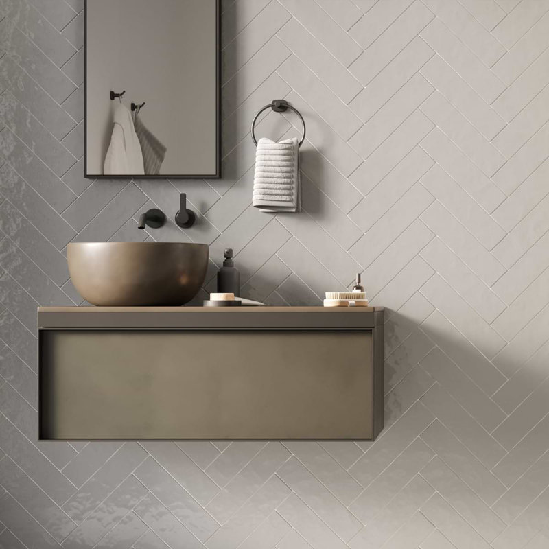 Lancaster 3x12 Polished Ceramic Subway Tile, Gray