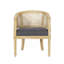 Chaise d'appoint en bois d'hévéa gris anthracite