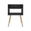 Table de chevet avec port USB, 2 tablettes - wengé noir