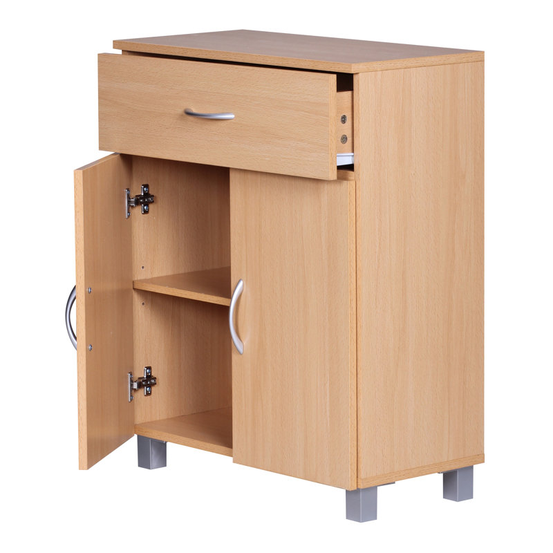 60cm Sideboard, Beech/Grey