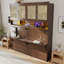 Lit escamotable simple, conception escamotable, bois, bureau, armoires et étagères de rangement, maison de campagne moderne, pièce multifonctionnelle-533779845