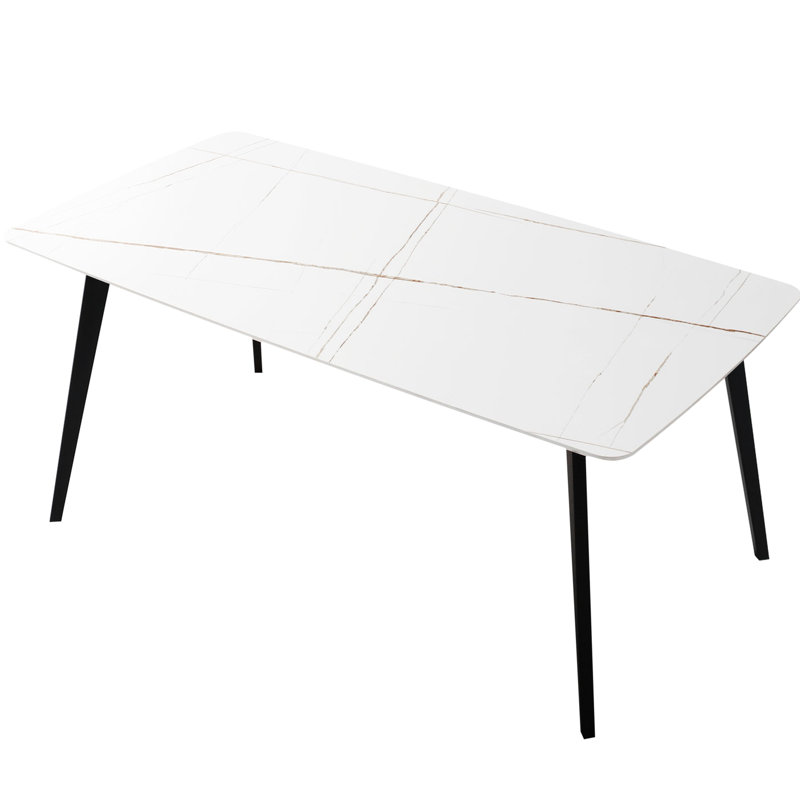 Table d’attente de 70 po en porcelaine blanche, moderne et pratique, facile à assembler et adaptée à différentes occasions, processus d’assemblage