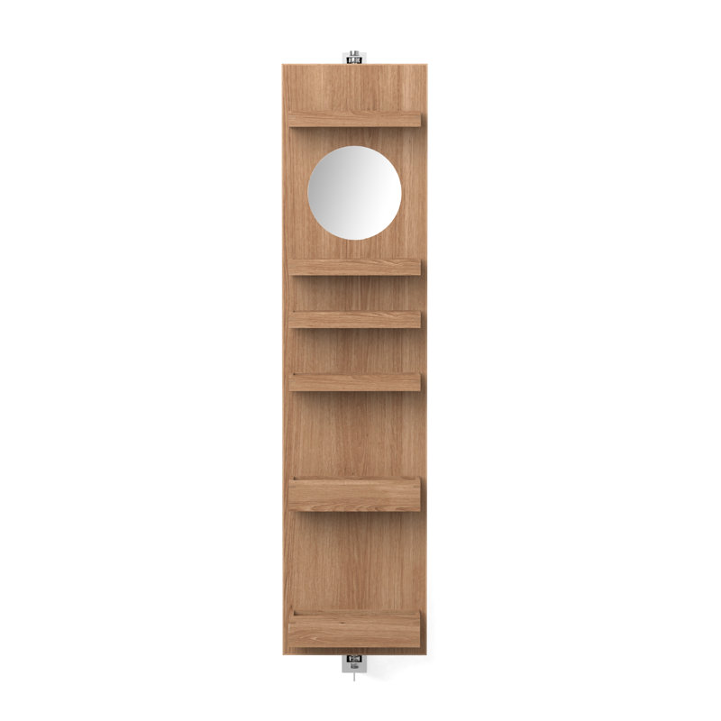 Cosmos Solid Wood Wall Bathroom Shelves, Natural Oak