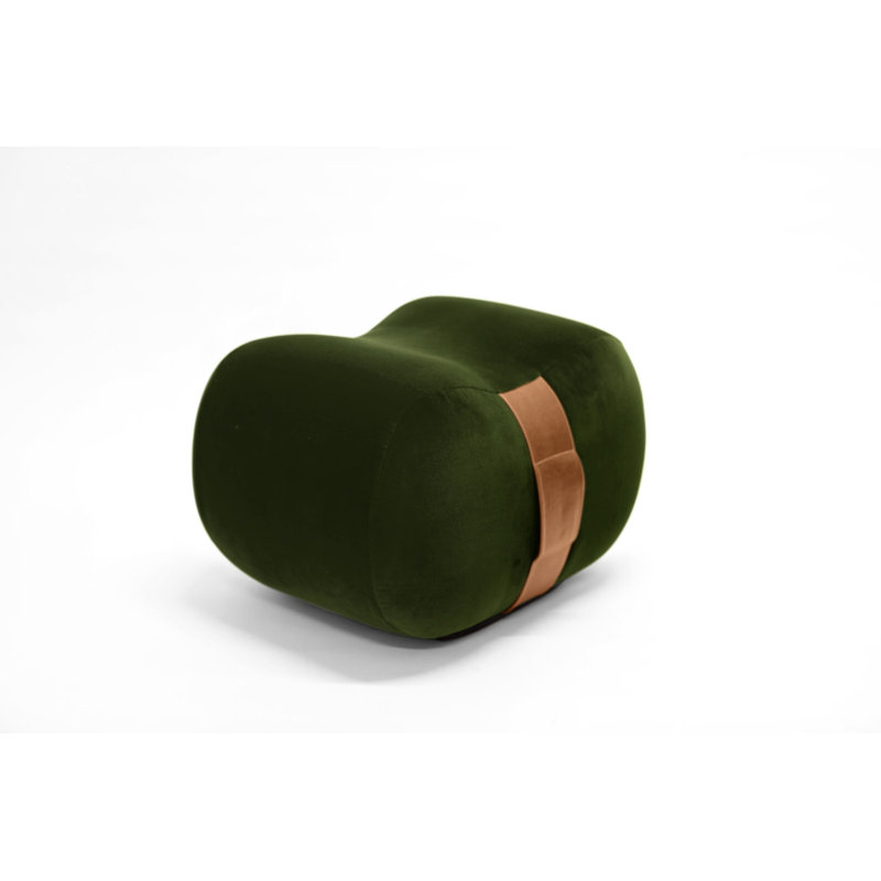 Repose-pieds standard en velours de 22 po Milo, Evergreen / velours Chesterfield