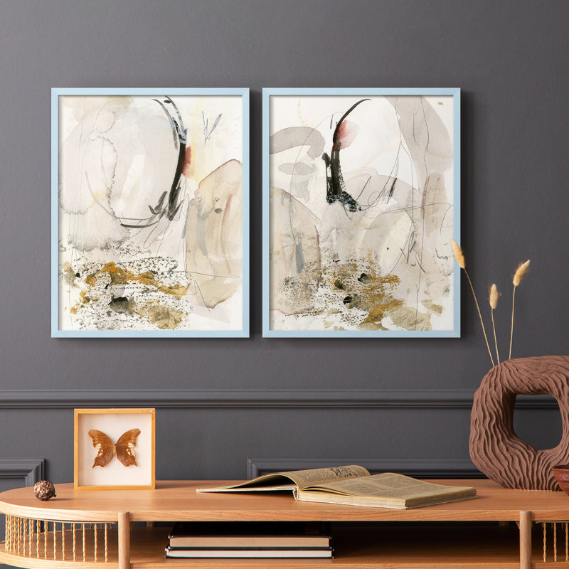 Sands & Sediments I-Premium, reproduction encadrée - prête à être accrochée - aucun clou requis - aucun clou requis, Bleu