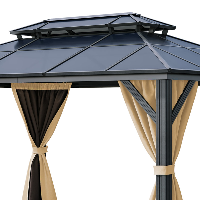 Outdoor Aluminum Patio Gazebo UV Resistant Sunshine Shelter, 13 Ft. W x 10 Ft. D