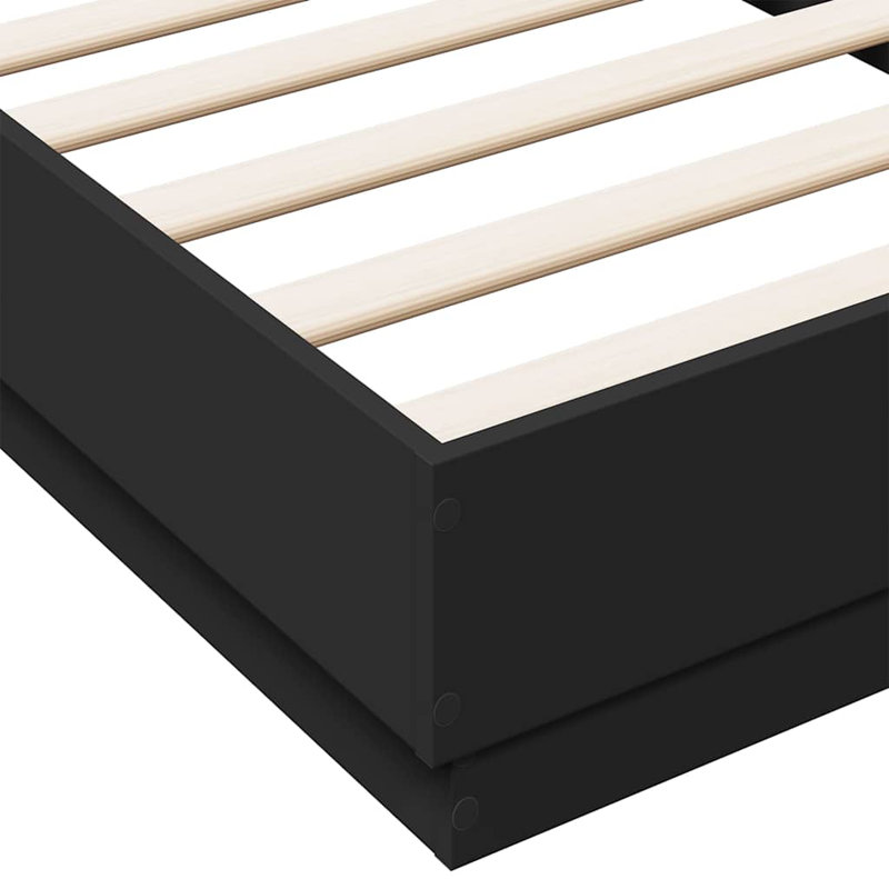 Vidaxl Bed Frame Engineered Wood, Single (3'), Black
