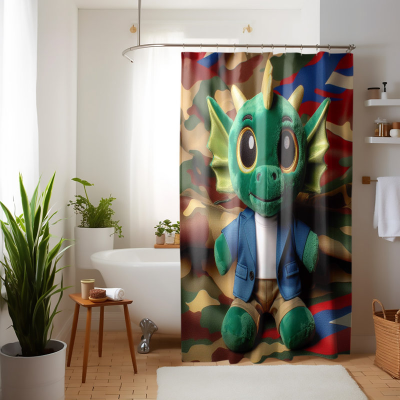 Rideau de douche abstrait avec doublure Cajuste