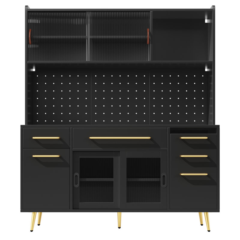 171cm Kitchen Pantry, Black
