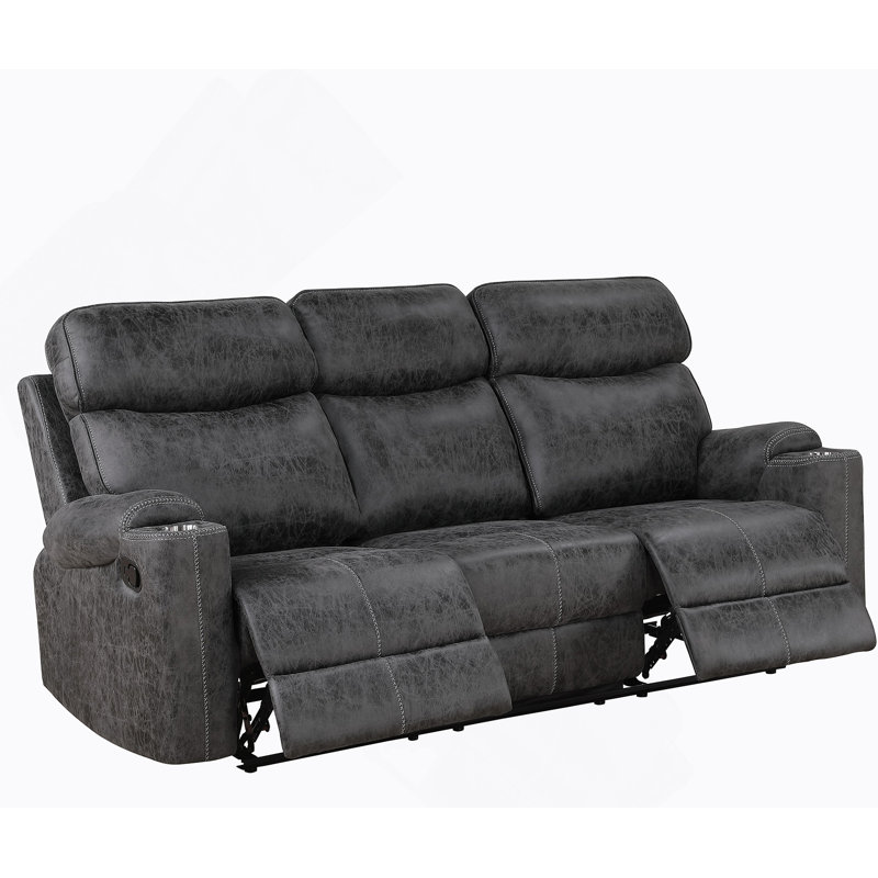 Canapé inclinable manuel en microfibre Hirah