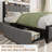 Queen Linen Upholstered Bed Frame with Storage Headboard, Charging Station & 2 Drawers, No Box Spring Needed-2142804514
