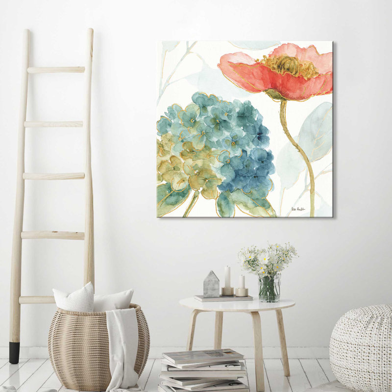«Rainbow Seeds Flowers IV», reproduction, H 18 po x l 18 po x P 1 po, Toile tendue