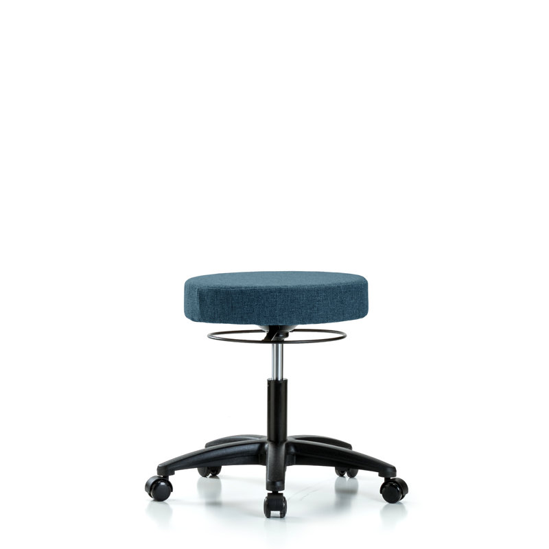 Tabouret de laboratoire réglable en hauteur Yuliana, Bleu, Roulettes
