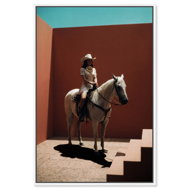 Cowgirl Surreal II Print by Oliver Gal, 31"H x 46"W, White Floater Frame