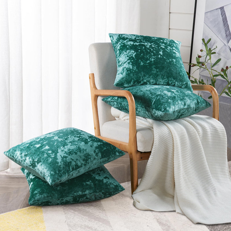 Housses de coussin en velours écrasé, Saphire